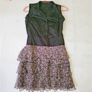 The Limited Size S Black Sleeveless Dress Ruffled Bottom